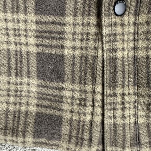 Volcom Shirt Jacket Mens XL Brown Plaid Fleece Button Up Lined Flannel Outdoor - Picture 4 of 12